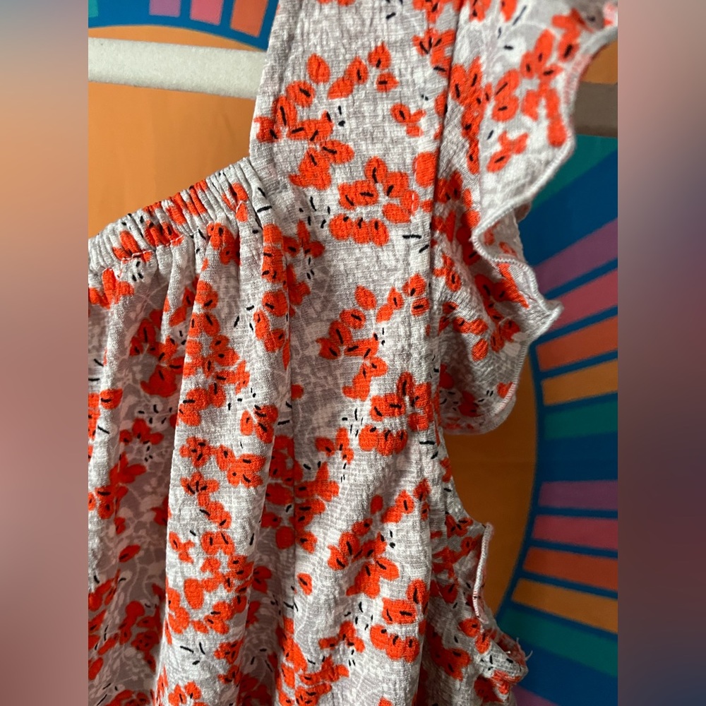 Large ruffled sleeve dress top